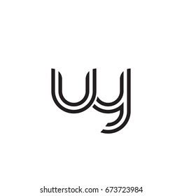 Initial Lowercase Letter Uy Linked Outline Stock Vector Royalty Free