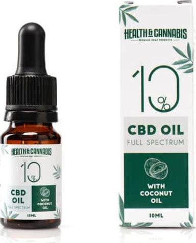 Health Cannabis CBD Oil 10 Full Spectrum 1000mg With Coconut MCT Oil