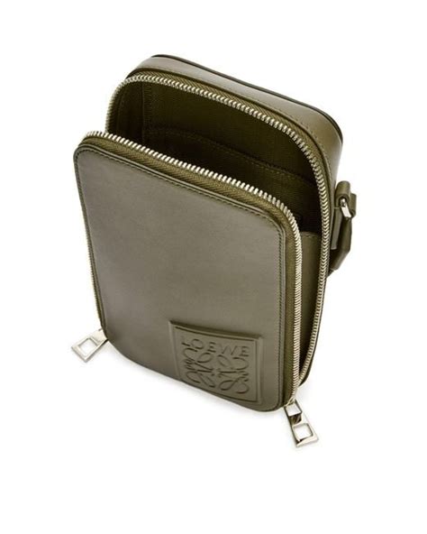 Loewe Leather Vertical Cross Body Bag In Green For Men Lyst