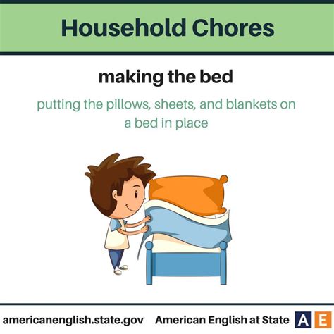 Household Chores Making The Bed English Idioms English Vocabulary