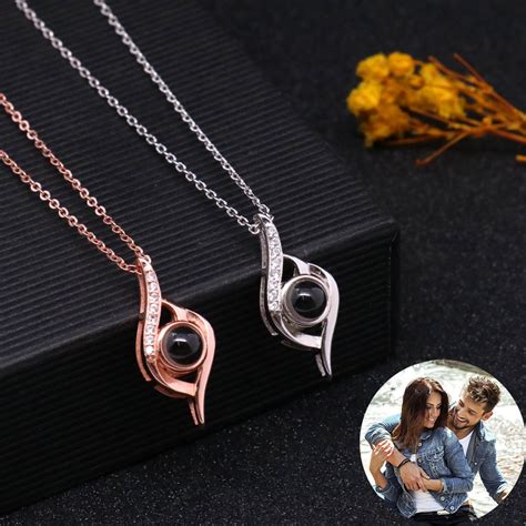 Personalized Photo Projection Necklace Heart Necklace That Says I