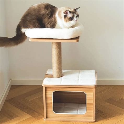 Best Cat Condo for Large Cats in Gray Plush