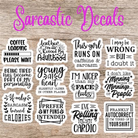 Sarcastic Vinyl Decals Funny Sayings Sarcasm Choose Your Etsy