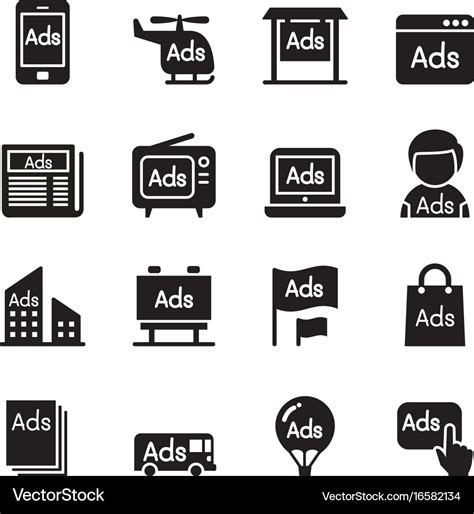 Advertisement Icons Royalty Free Vector Image Vectorstock