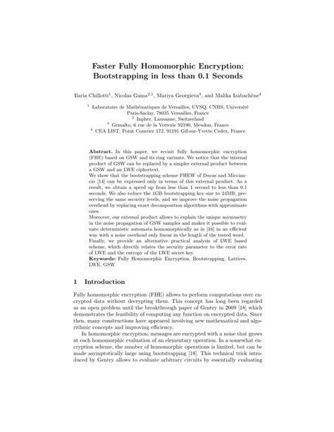 PDF Faster Fully Homomorphic Encryption Bootstrapping In Less Than 0