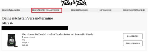 Übersicht über Funktionen des Tales Tails Abos in der