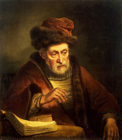 Old Man Holding A Pair Of Spectacles 1625 1672 Painting Pluym Carel