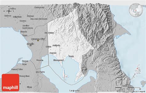 Gray 3D Map of Rizal