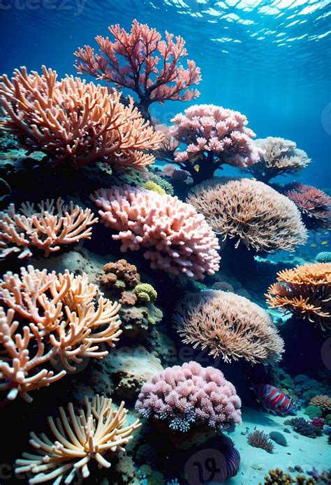 Secret ocean underwater world teeming with colorful coral reefs ...