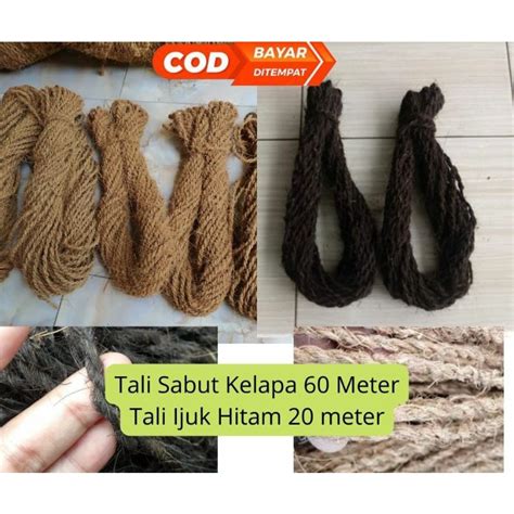 Jual Tali Sabut Kelapa Untuk Anggrek Tali Ijuk Hitam Pengikat Bambu