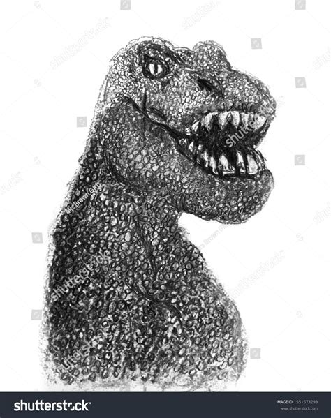 Tyrannosaurus Rex T Rex Dinosaur Pencil Drawing Style Stock