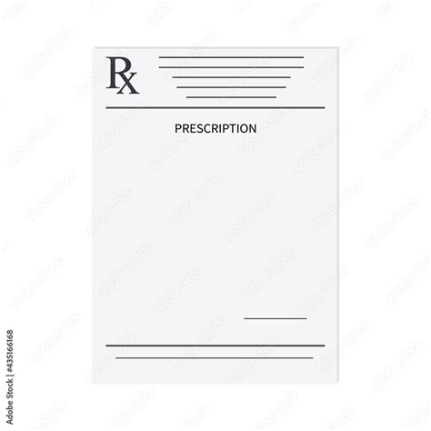 Prescription Pad Rx Medical Form Realistic Paper Document Template Of