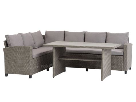 Set muebles jardín AGERMOSE 6 plazas con almacenaje natural JYSK