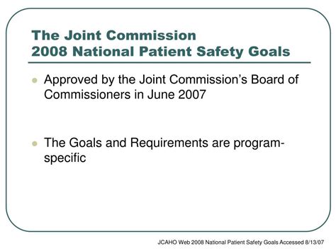 Ppt Jcaho Joint Commission On Accreditation Of Healthcare