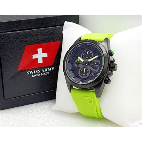 Jual Jam Tangan Pria Swiss Army Crono Aktif Tali Rubber Free Box