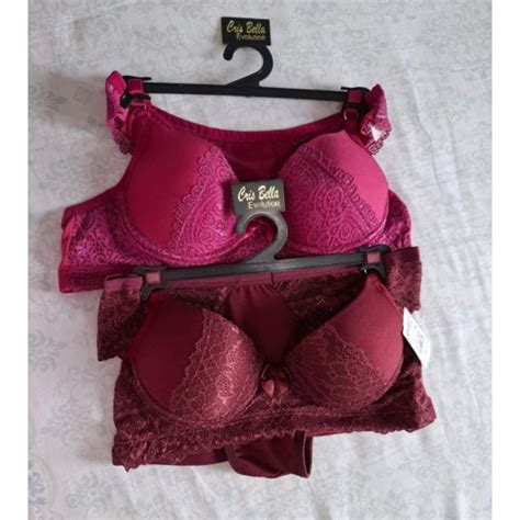 1 conjunto de lingerie feminino calcinha e sutiã bojo e aro Shopee Brasil