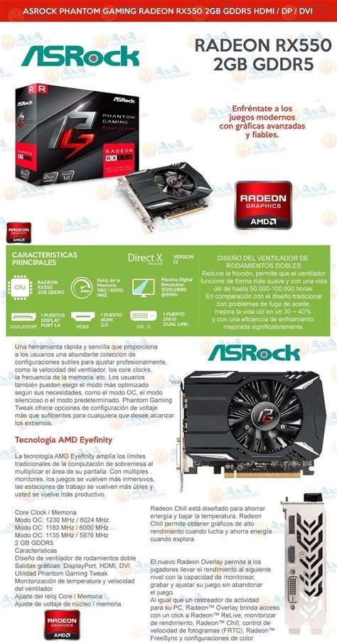 Video Gamer Asrock Radeon Rx 550 Phantom Gaming 2gb Gddr5