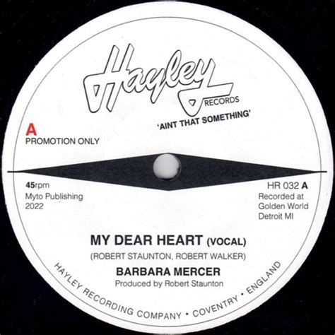 Barbara Mercer My Dear Heart Bw Instro Hayley Uk Dj 7