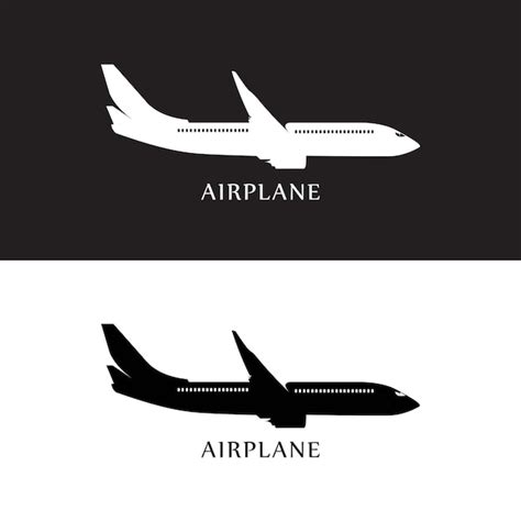 Premium Vector | Silhouette of an airplane in flight black and white