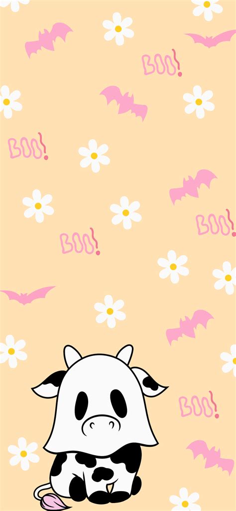 Spooky cow iphone wallpaper | Cow print wallpaper, Halloween wallpaper ...