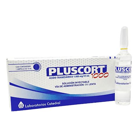 Pluscort Acido Tranexamico 1000 Mg 10 ML Solucion Inyectable Caja De