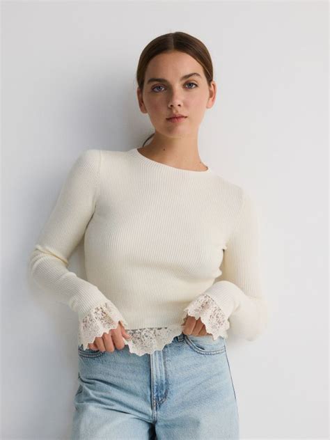 Blouse With Crochet Lining Color Nude Reserved B X