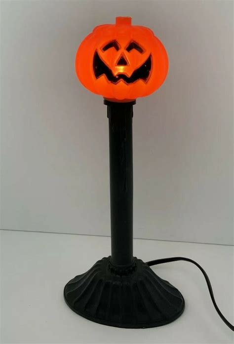 Vintage Halloween Plastic Blow Mold Light Jack O Lantern Pumpkin Candle