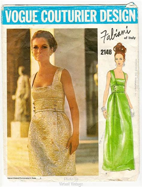 S Vogue Couturier Pattern Fabiani A Line Evening Etsy