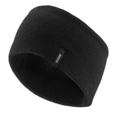 Simple Ski Headband Black Graphite Black Wedze Decathlon