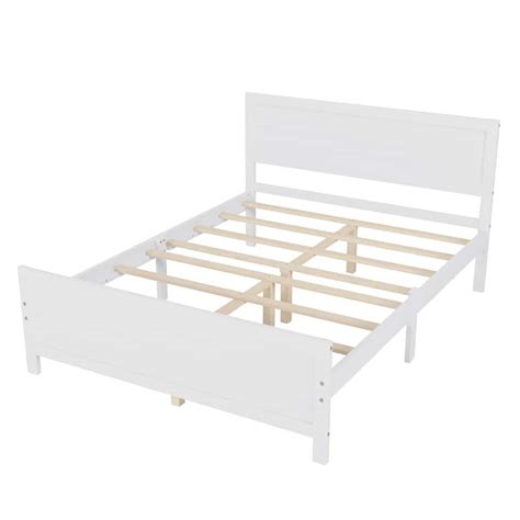 Wood Platform Bed Frame With Headboard Mattress Foundation With Wood