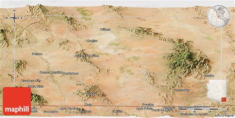 Satellite Panoramic Map of Cochise County