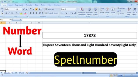 Number To Words Convert In Excel Spellnumber In Excel Number To Word In Excel Youtube