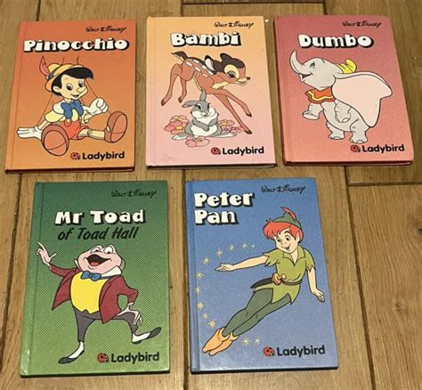 Ladybird Disney Books X Bambi Pinocchio Dumbo Peter Pan Mr Toad Of