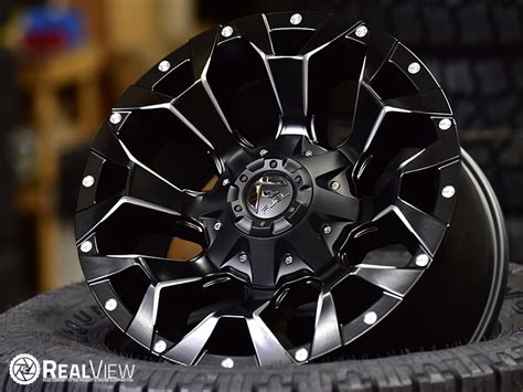 Realview Of Fuel Offroad Assault D576 Gloss Black W Milled Spokes 17x9 12 D57617902645