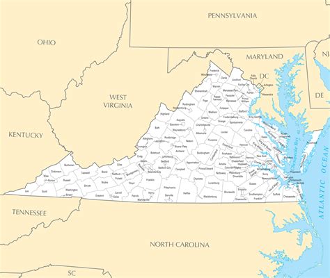 County Map Virginia State | Virginia Map