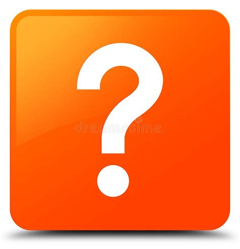 Question Mark Icon Orange Square Button Stock Illustration