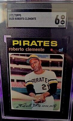 1971 Topps 630 Roberto Clemente SGC 6 EX MINT BEAUTY EBay