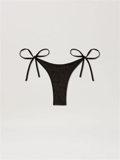 V Bikini Bottom Lurex In Black Palm Angels Official