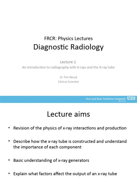 Lecture 1and2 Intro X Ray Production Tubes And Generators Pdf X Ray