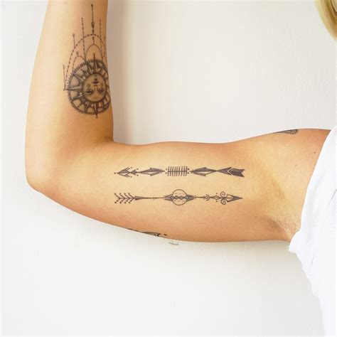 Geometric Arrows Temporary Tattoo Set Tattoo Icon Tattooicon