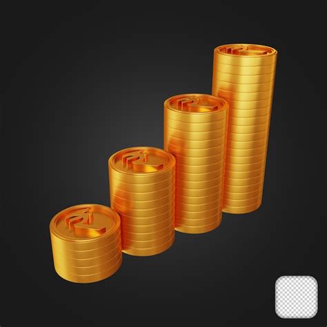 Premium PSD Gold Rupee Stacks Four Columns 3d Illustration