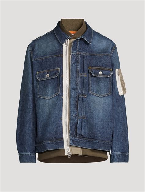 Sacai Layered Denim Jacket Holt Renfrew