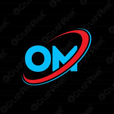 OM O M Letter Logo Design Initial Letter OM Linked Stock Vector