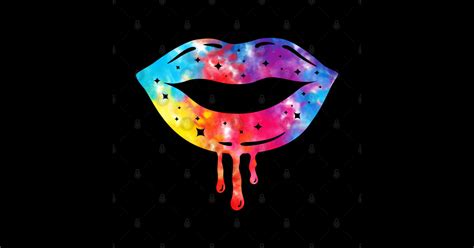 Tie Dye Colorful Rainbow Dripping Lips Tie Dye Rainbow Lips Sticker