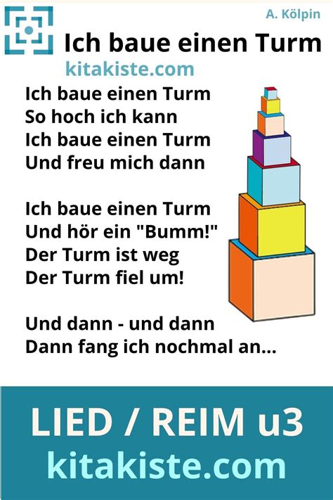 Ich Baue Einen Turm Reim Lied Krippe Lied Reime Gedichte F R Kinder