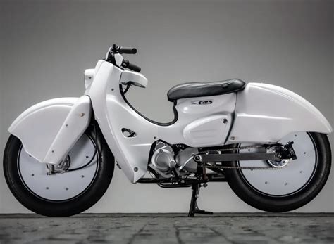 K Speeds Custom Honda Cub Combat Revs With Large Hooded Tires And