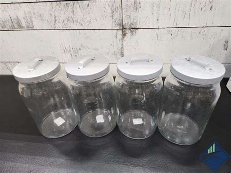 12" Glass Jars with Metal Lid - Estate Details