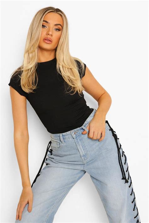 Basic Cap Sleeve Rib Bodysuit Boohoo