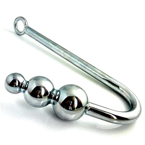 Plus tamaño de Metal de acero inoxidable Anal gancho con cuentas anales sexo Anal juguetes