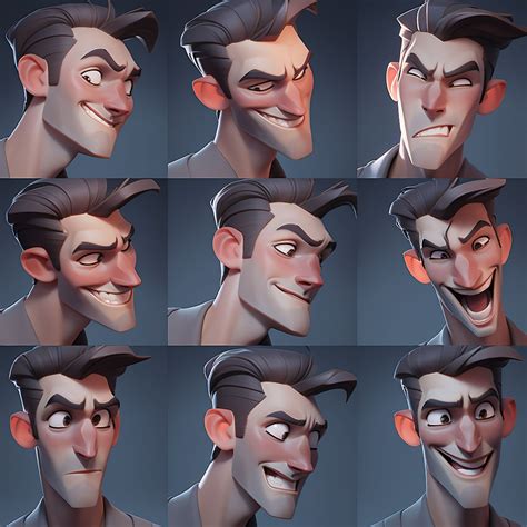 Artstation Ai Stylized Male Expresions Character Model